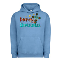 Pigment Pebble Blue merry christmas turquoise gemstones cross Urban Hoodie - BarkalooDesign