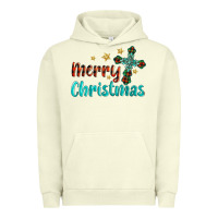 Pigment Pistachio merry christmas turquoise gemstones cross Urban Hoodie - BarkalooDesign