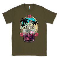 Army Green summer skeleton cocktail Classic Tee - NancyCooperArtShop