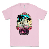 Bubblegum Pink summer skeleton cocktail Classic Tee - NancyCooperArtShop