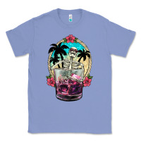 Colony Blue summer skeleton cocktail Classic Tee - NancyCooperArtShop