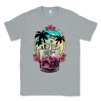 Heather Grey summer skeleton cocktail Classic Tee - NancyCooperArtShop