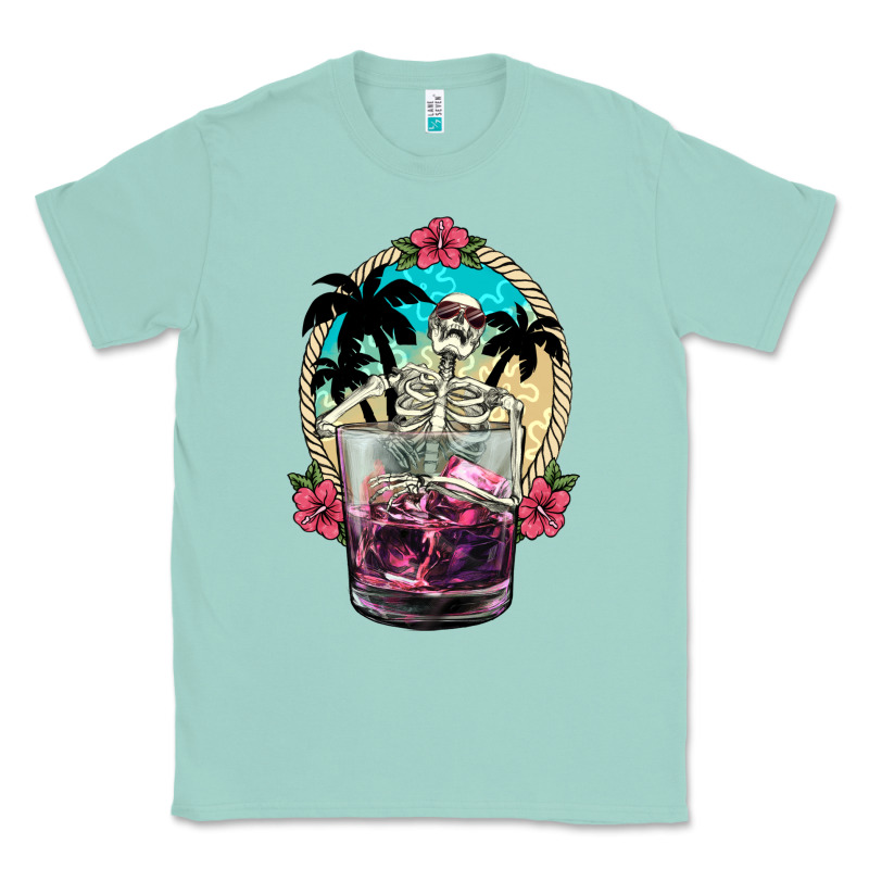 Summer Skeleton Cocktail Classic Tee by NancyCooperArtShop | Teevron