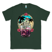 Sports Green summer skeleton cocktail Classic Tee - NancyCooperArtShop