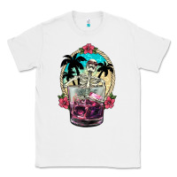 White summer skeleton cocktail Classic Tee - NancyCooperArtShop