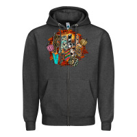 Charcoal Heather Fall Vibes Zipper Hoodie - CowhideDigitalArt