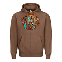 Chestnut Fall Vibes Zipper Hoodie - CowhideDigitalArt