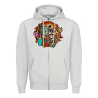 Dove Grey Fall Vibes Zipper Hoodie - CowhideDigitalArt