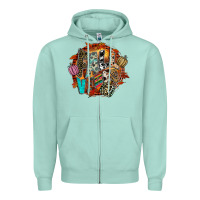 Seafoam Fall Vibes Zipper Hoodie - CowhideDigitalArt