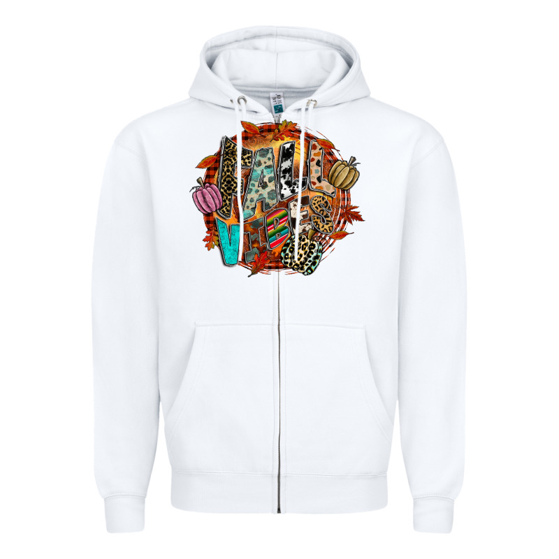 Fall Vibes Zipper Hoodie by CowhideDigitalArt | Teevron