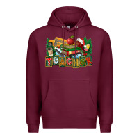 Burgundy Christmas Teacher Premium Hoodie - FaDigitalArtStudio