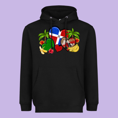 Dominican Republic Hearts Heavyweight Hoodie Designed By Artiststas
