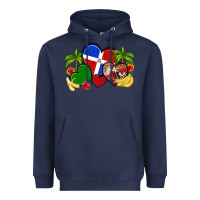 Navy dominican republic hearts Heavyweight Hoodie - Artiststas