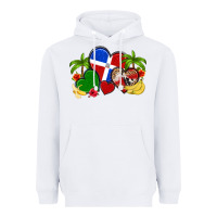 White dominican republic hearts Heavyweight Hoodie - Artiststas