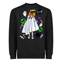 Black cute ghost halloween Heavyweight Sweatshirt - BundleAndBundleShop