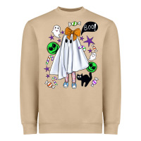 Mushroom cute ghost halloween Heavyweight Sweatshirt - BundleAndBundleShop