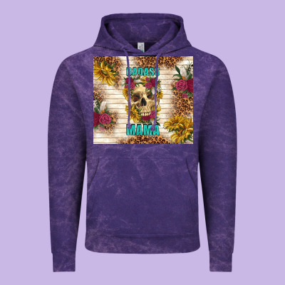 Badass Mama With Flowers Vintage Hoodie Designed By Tumblerdesignbyshophia
