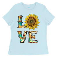 Western Love With Sunflower Ladies Tee | Teevron