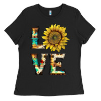Black western love with sunflower Ladies Tee - Artiststas