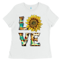 White western love with sunflower Ladies Tee - Artiststas