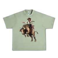 Oil Green Cowboy bull rodeo Urban Heavy Tee - HowdyJamesFarm