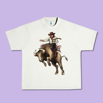 Cowboy Bull Rodeo Urban Heavy Tee Designed By Howdyjamesfarm