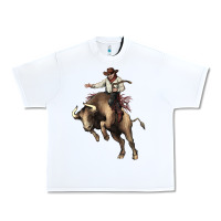 White Cowboy bull rodeo Urban Heavy Tee - HowdyJamesFarm
