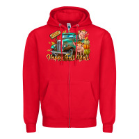 Red Farm Happy Fall Y'all Zipper Hoodie - CowhideDigitalArt