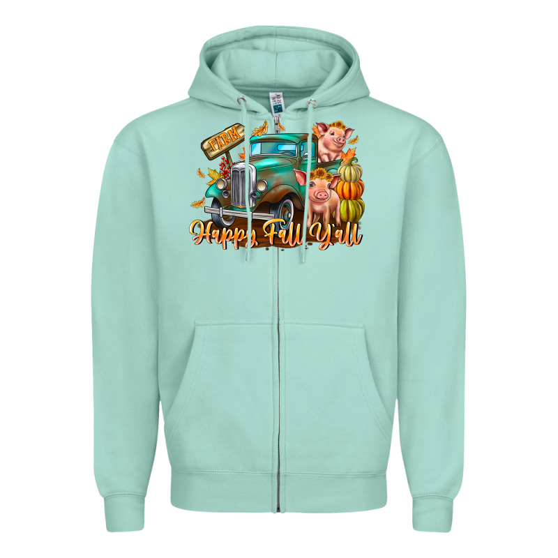 Farm Happy Fall Y'all Zipper Hoodie by CowhideDigitalArt | Teevron