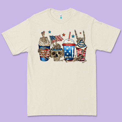 4th Of July Skeleton Coffee Cups Premium Tee Designed By Jasminsmagicworld