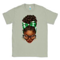 Matcha Afro Messy Bun Green and White Bow Classic Tee - texasbilliewilder