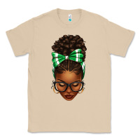 Mushroom Afro Messy Bun Green and White Bow Classic Tee - texasbilliewilder