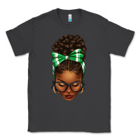 Smoke Afro Messy Bun Green and White Bow Classic Tee - texasbilliewilder