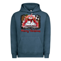 Pigment Midnight Navy merry christmas truck snowman Urban Hoodie - BarkalooDesign
