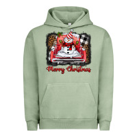 Pigment Oil Green merry christmas truck snowman Urban Hoodie - BarkalooDesign