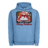 Pigment Pebble Blue merry christmas truck snowman Urban Hoodie - BarkalooDesign