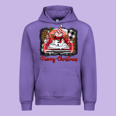 Merry Christmas Truck Snowman Urban Hoodie Designed By Barkaloodesign