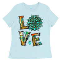 Baby Blue love with gemstone Ladies Tee - Artiststas