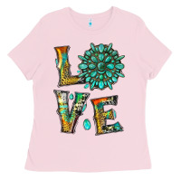 Bubblegum Pink love with gemstone Ladies Tee - Artiststas