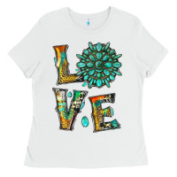 White love with gemstone Ladies Tee - Artiststas