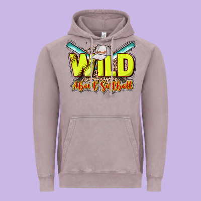 Wild About Softball Vintage Hoodie Designed By Howdyjamesfarm
