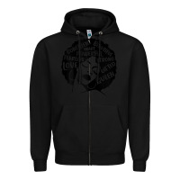 Black Womens Strong Black Woman Afro Message Zipper Hoodie - lanVoArt