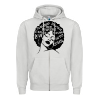 Dove Grey Womens Strong Black Woman Afro Message Zipper Hoodie - lanVoArt