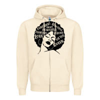 Womens Strong Black Woman Afro Message Zipper Hoodie | Teevron