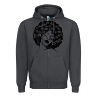 Smoke Womens Strong Black Woman Afro Message Zipper Hoodie - lanVoArt
