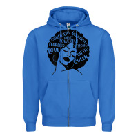 True Royal Womens Strong Black Woman Afro Message Zipper Hoodie - lanVoArt