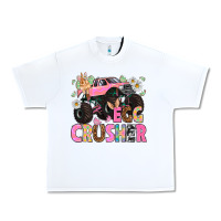 White Egg crusher Easter Day Urban Heavy Tee - HowdyJamesFarm
