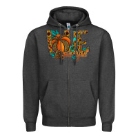 Charcoal Heather Love Fall Y'all Zipper Hoodie - CowhideDigitalArt