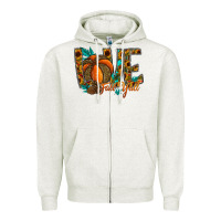 Oatmeal Heather Love Fall Y'all Zipper Hoodie - CowhideDigitalArt