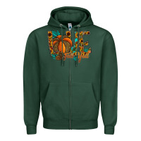 Sports Green Love Fall Y'all Zipper Hoodie - CowhideDigitalArt